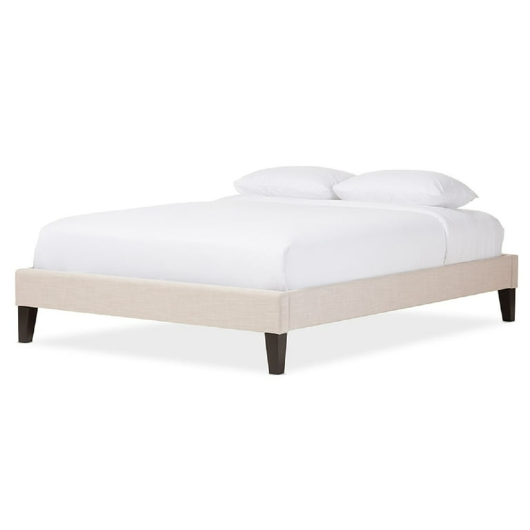 Baxton Studio Lancashire Modern and Contemporary Grey Fabric Upholstered Full Size Bed Frame with Tapered Legs Baxton Studio Lancashire Modern and Contemporary Grey Fabric Upholstered Full Size Bed Frame with Tapered Legs