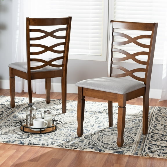 Baxton Studio Lanier Dining Chair, Set of 2, Grey