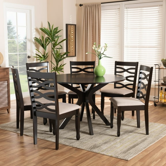 Baxton Studio Mila Modern Dining Set, Dark Brown