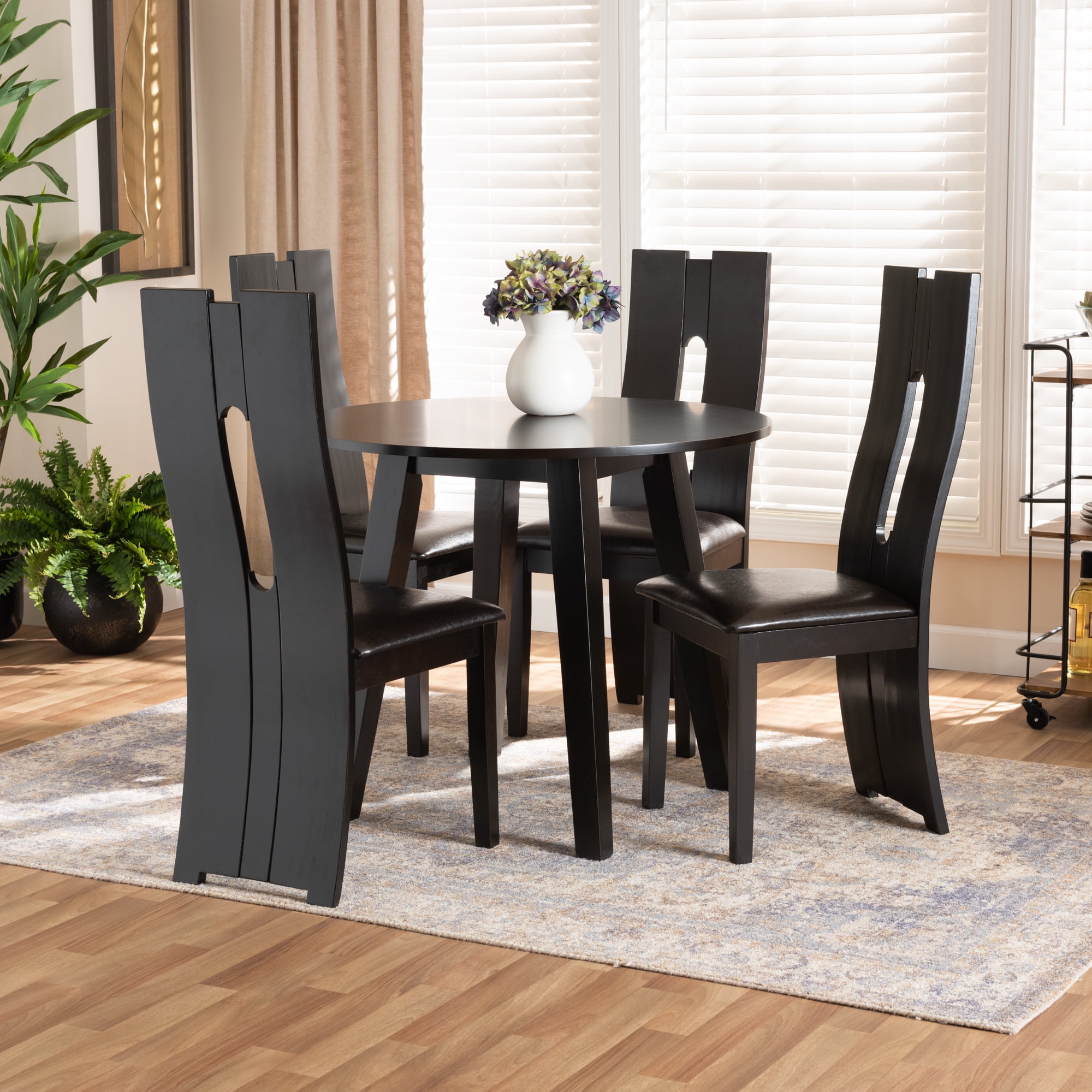 Baxton Studio Torin Modern Dining Set, Espresso Brown