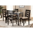 thumbnail image 1 of Baxton Studio Lanier Modern and Contemporary Sand Fabric Upholstered Espresso Brown Finished Wood 5-Piece Dining Set, 1 of 5