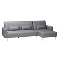 thumbnail image 1 of Baxton Studio Lanoma Slate Gray Fabric Upholstered Convertible Sleeper Sofa, 1 of 9