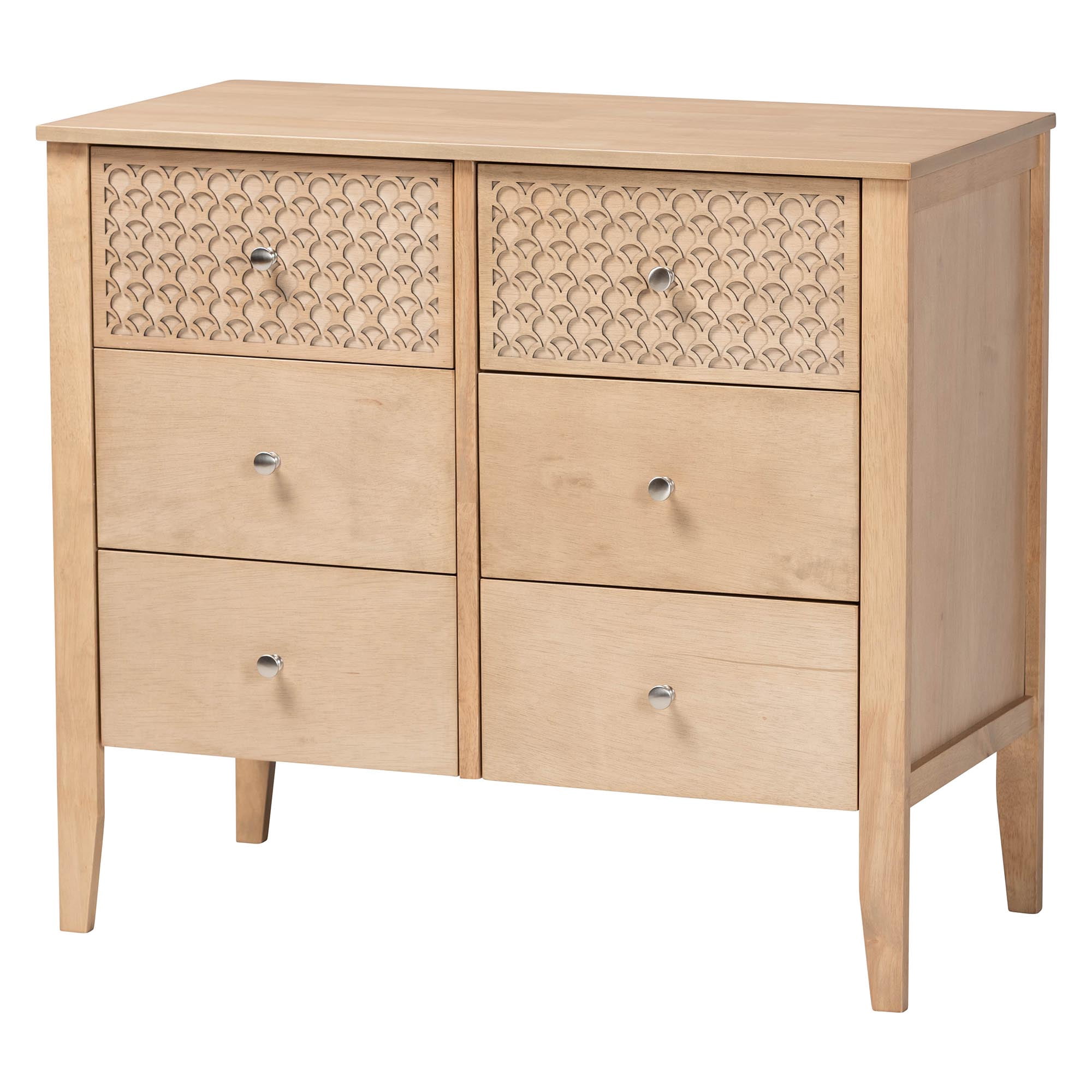Baxton Studio Lara Modern Dresser, 6-Drawer, Oak Brown