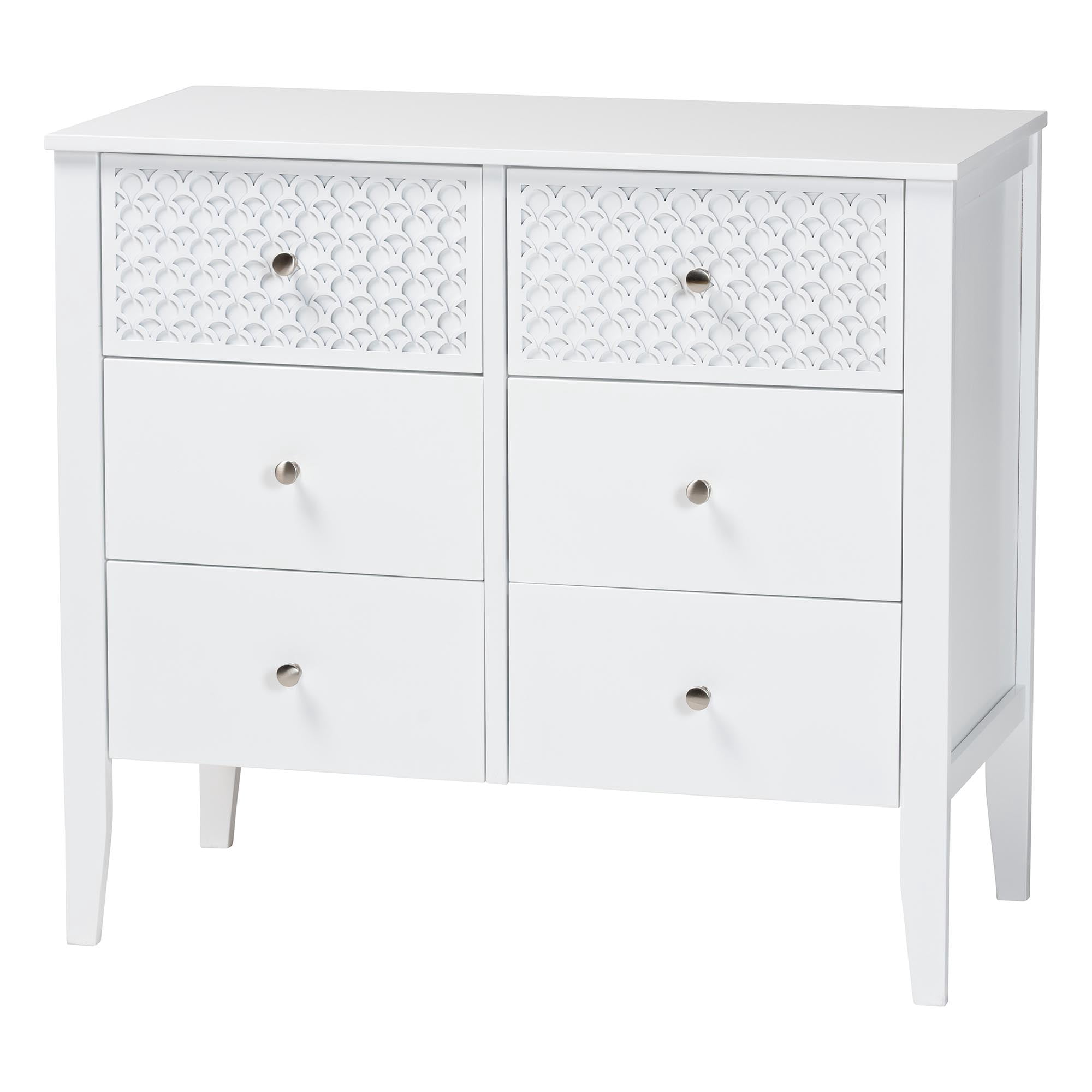 Baxton Studio Lara Modern Dresser, 6-Drawer, White