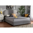 thumbnail image 1 of Baxton Studio Larese Light Grey Fabric Upholstered 2-Drawer King Size Platform Storage Bed, 1 of 7
