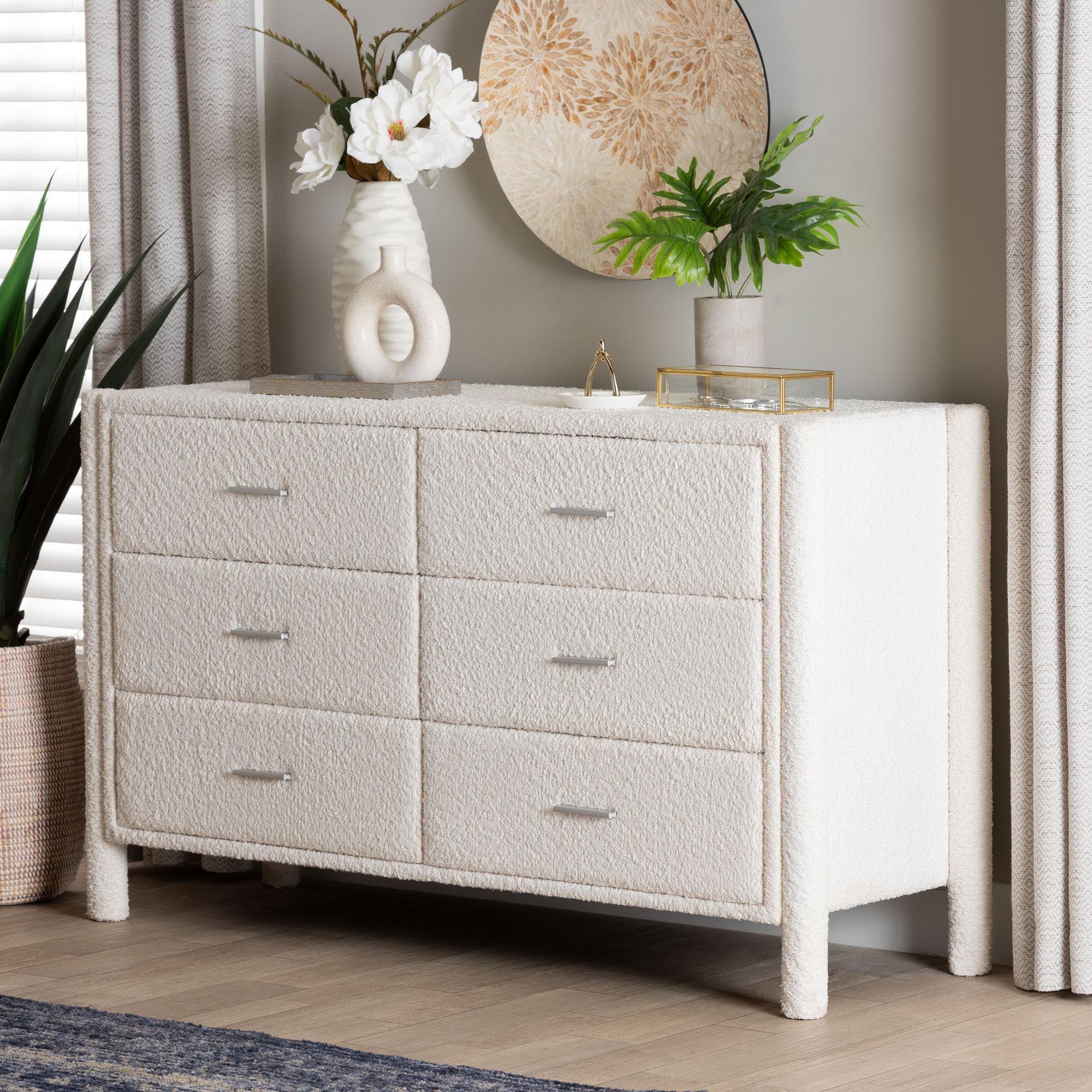 Baxton Studio Laria Modern Dresser, 6-Drawer, White