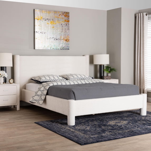 Baxton Studio Laria Modern Platform Bed, Queen, White