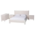 thumbnail image 1 of Baxton Studio Laria White Teddy-Bear Fabric King Size 4-Piece Bedroom Set, 1 of 13