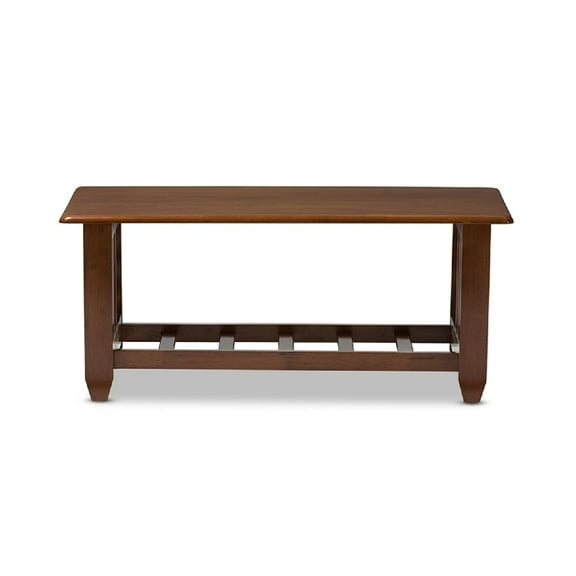 Baxton Studio Larissa Modern Classic Mission Style Cherry Finished Brown Wood Living Room Occasional Coffee Table