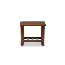 Baxton Studio Larissa Modern Classic Mission Style Cherry Finished Brown Wood Living Room Occasional End Table