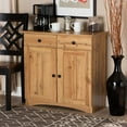 thumbnail image 1 of Baxton Studio Lauren Modern and Contemporary Oak Brown Finished Wood 2-Door Buffet Kitchen Cabinet, 1 of 9