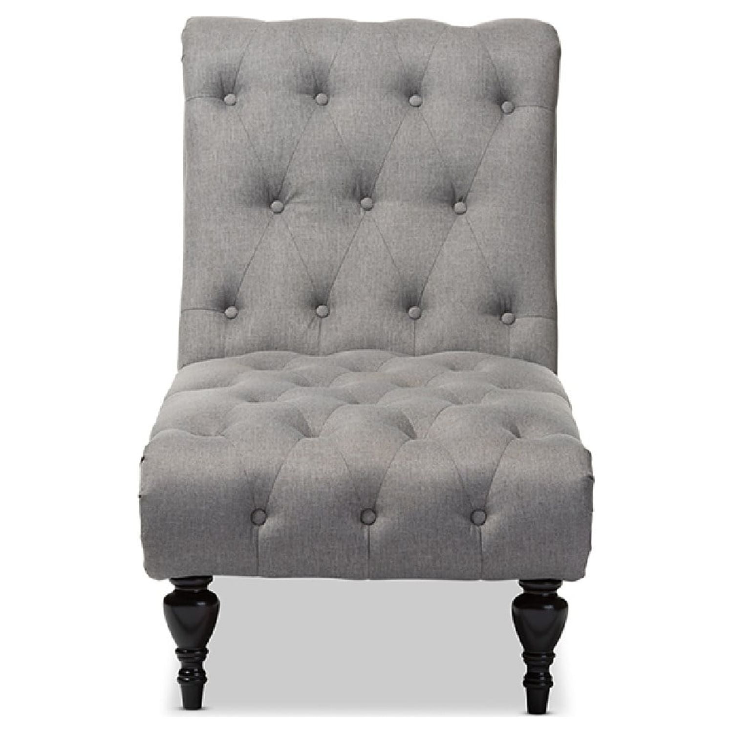 Baxton Studio Layla Mid-century Retro Modern Grey Fabric Upholstered Button-tufted Chaise Lounge Baxton Studio Layla Mid-century Retro Modern Grey Fabric Upholstered Button-tufted Chaise Lounge