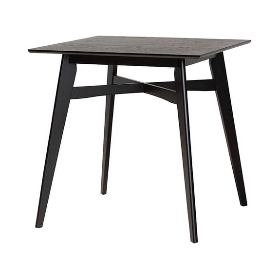 Baxton Studio Leena Mid-Century Modern Black Finished Wood Counter Height Pub Table