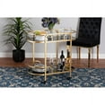thumbnail image 1 of Baxton Studio Leighton Contemporary Glam and Luxe Gold Metal and Tempered Glass 2-Tier Wine Cart, 1 of 6