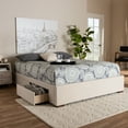 thumbnail image 1 of Baxton Studio Leni Modern and Contemporary Beige Fabric Upholstered 4-Drawer Queen Size Platform Storage Bed Frame, 1 of 10