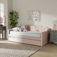 thumbnail image 1 of Baxton Studio Lennon Modern Engineered Wood with Trundle Daybed, Twin, Pink, 1 of 10