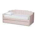 thumbnail image 1 of Baxton Studio Lennon Modern and Contemporary Pink Velvet Fabric Upholstered Twin Size Daybed with Trundle, 1 of 10