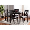 thumbnail image 1 of Baxton Studio Lenoir Modern and Contemporary Gray Fabric Upholstered Espresso Brown Finished Wood 5-Piece Dining Set, 1 of 5