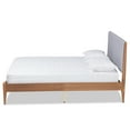 thumbnail image 1 of Baxton Studio Grey Fabric Upholstered and Walnut Brown Finished Wood King Size Platform Bed, 1 of 2