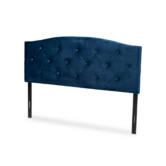 Baxton Studio Leone Modern and Contemporary Navy Blue Velvet Fabric Upholstered Full Size Headboard,Wholesale Interiors