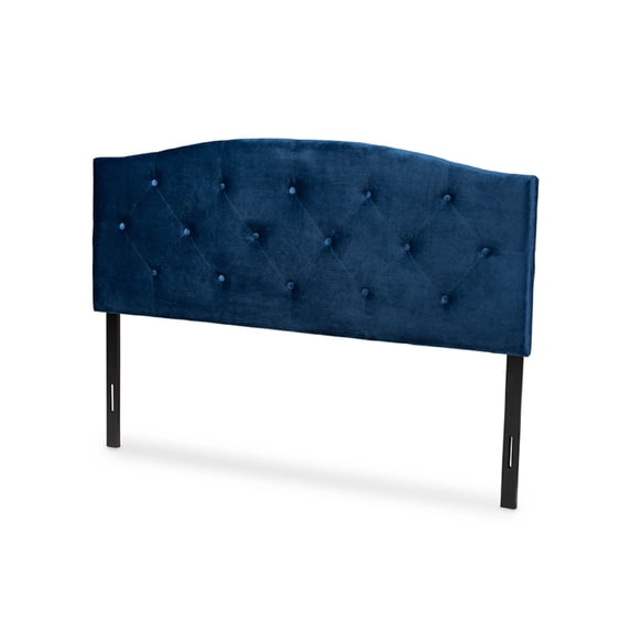 Baxton Studio Leone Modern and Contemporary Navy Blue Velvet Fabric Upholstered Queen Size Headboard,Wholesale Interiors