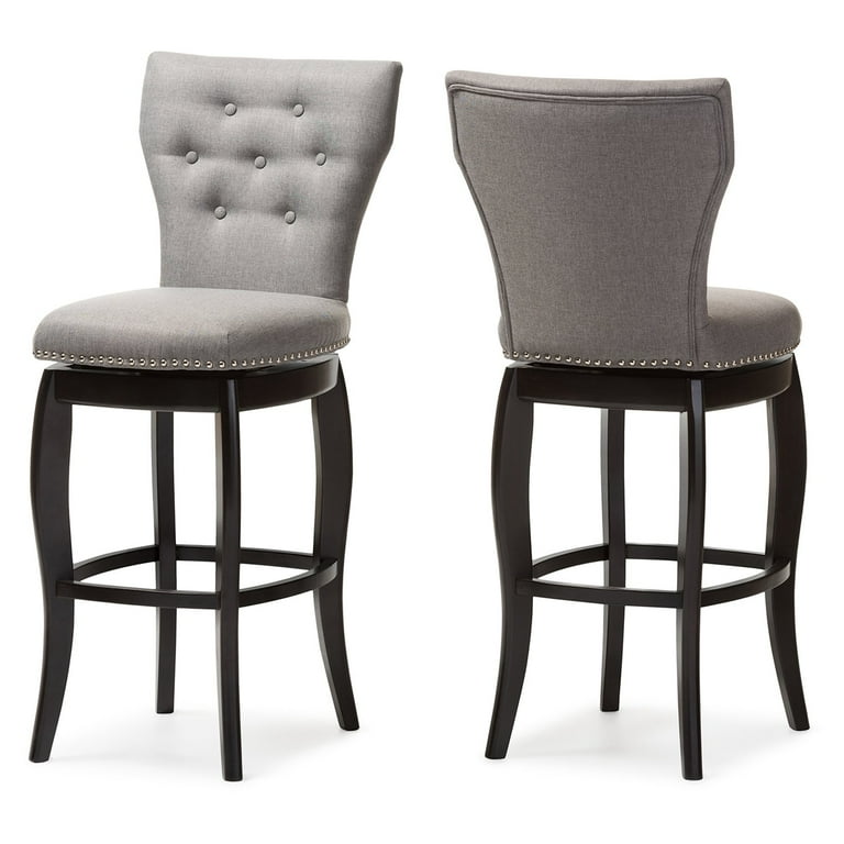 Baxton Studio Leonice Modern and Contemporary White Faux Leather Upholstered Button-tufted 29-Inch Swivel Bar Stool - Set of 2 Baxton Studio Leonice Modern and Contemporary White Faux Leather Upholstered Button-tufted 29-Inch Swivel Bar Stool - Set of 2