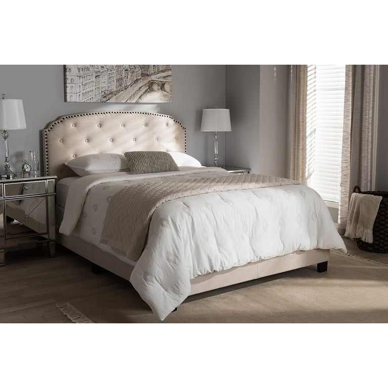 Baxton Studio Lexi Modern and Contemporary Light Beige Fabric Upholstered Queen Size Bed Baxton Studio Lexi Modern and Contemporary Light Beige Fabric Upholstered Queen Size Bed