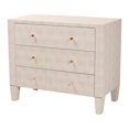 thumbnail image 1 of Baxton Studio Leyna Modern Beige Faux Shagreen 3-Drawer Storage Cabinet, 1 of 12