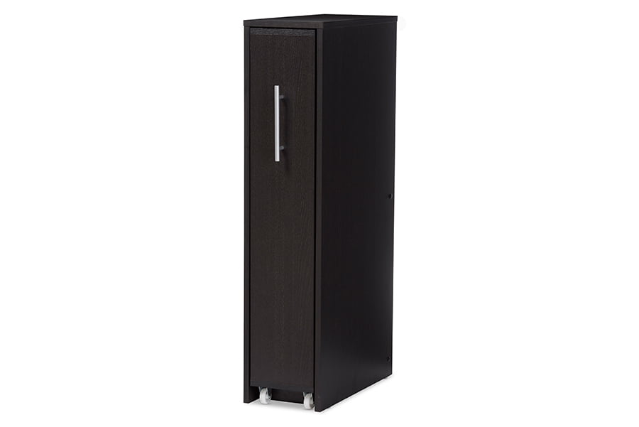 Lindo Dark Brown Engineered Wood Bookcase with Hidden Shelving