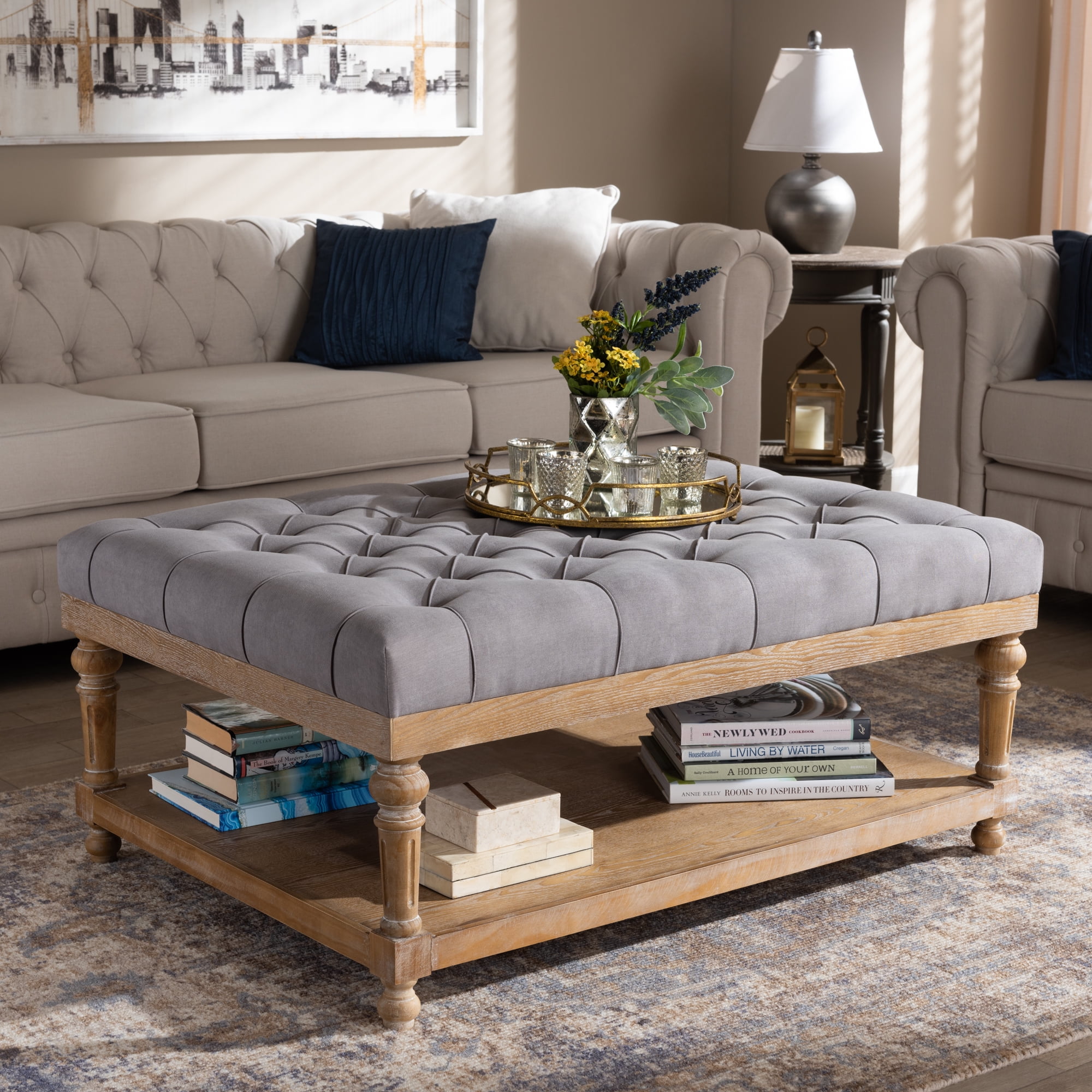 Baxton Studio Lindsey Modern and Rustic Grey Linen Fabric
