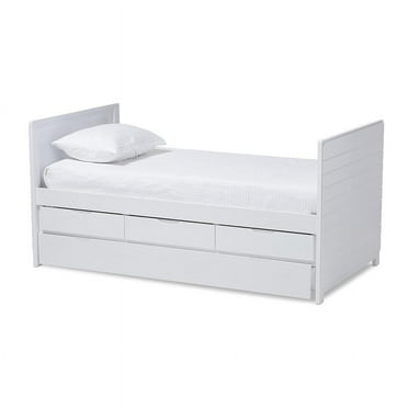 Baxton Studio Linna Modern and Contemporary Finished Daybed with Trundle, Multiple Colors