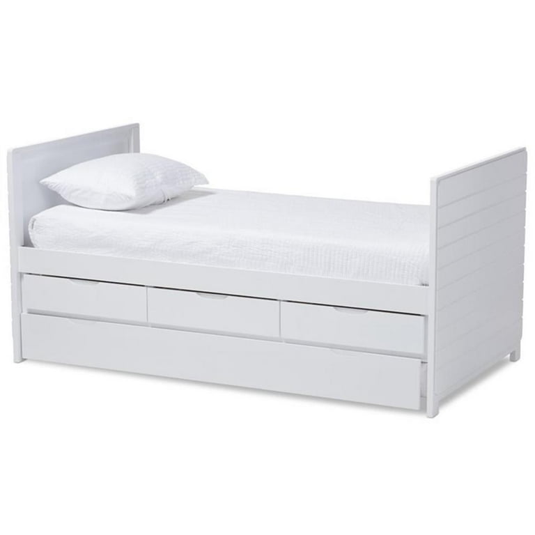Baxton Studio Linna Modern and Contemporary White-Finished Daybed with Trundle Baxton Studio Linna Modern and Contemporary White-Finished Daybed with Trundle