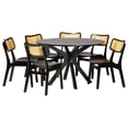 thumbnail image 1 of Baxton Studio Linnet Dark Brown Finished Wood and Rattan 7-Piece Dining Set, 1 of 10