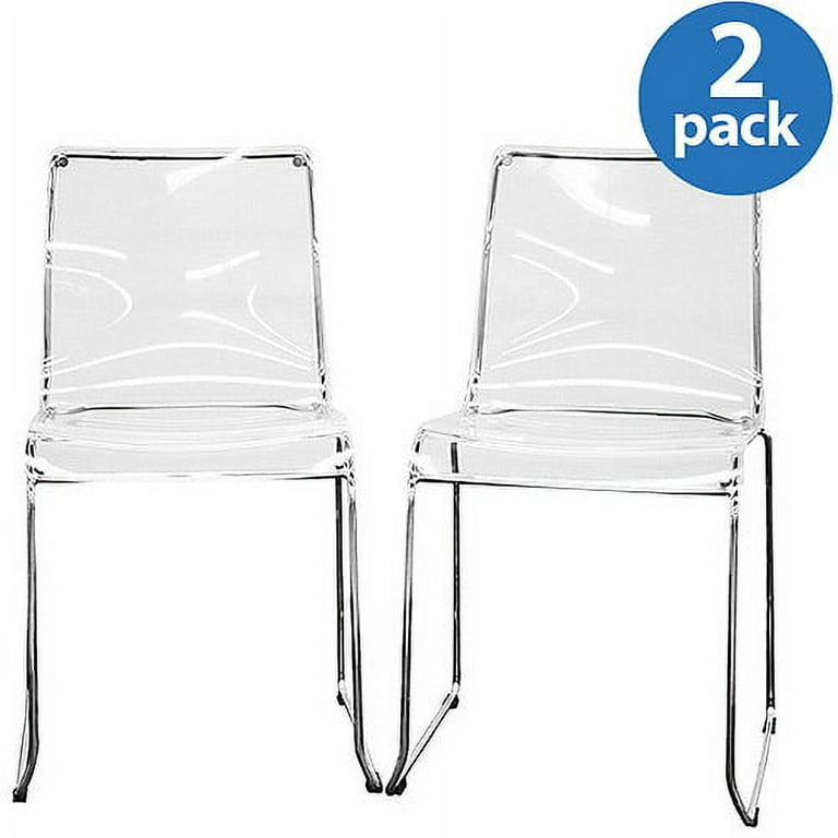 Baxton Studio Lino Transparent Acrylic Dining Chairs Set of 2