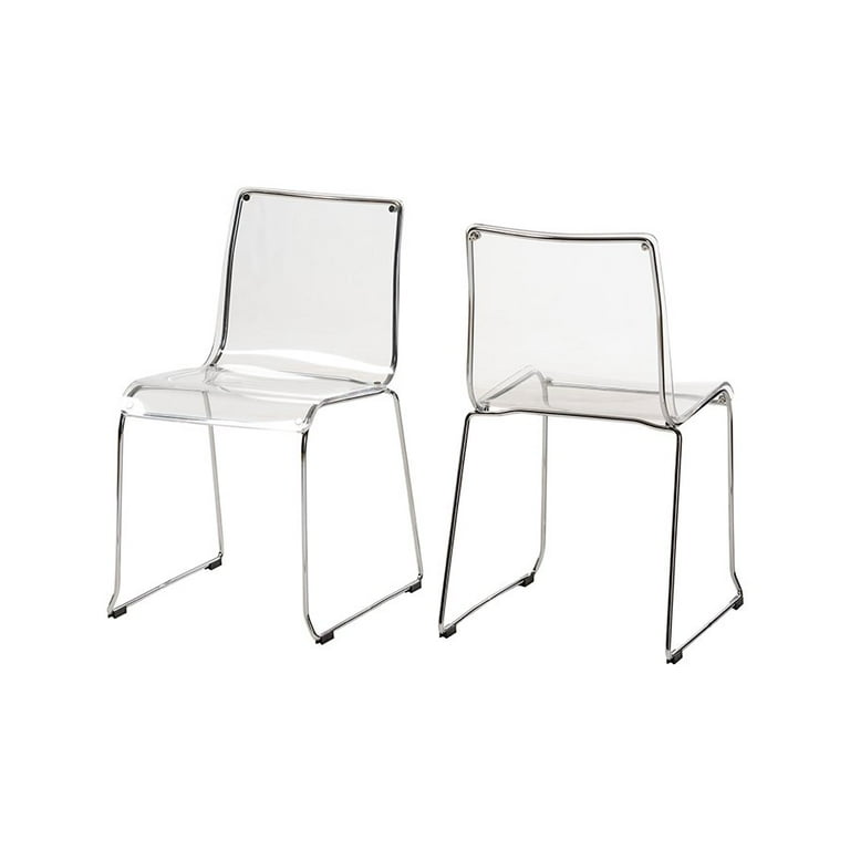 Baxton Studio Lino Transparent Clear Acrylic Dining Chair - Set of 2 Baxton Studio Lino Transparent Clear Acrylic Dining Chair - Set of 2