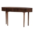 thumbnail image 1 of Baxton Studio Linore Fluted Wood Console Table 2-Drawer Oval Accent Table, 1 of 10