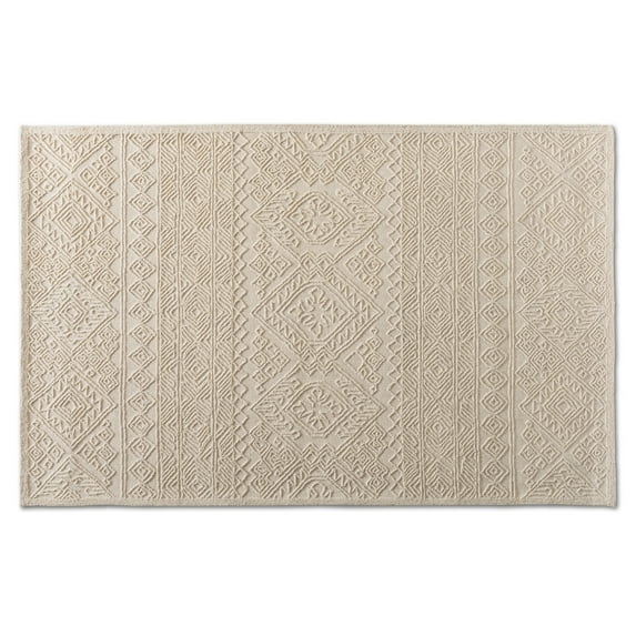 Baxton Studio Linwood Ivory Hand-Tufted Wool Area Rug