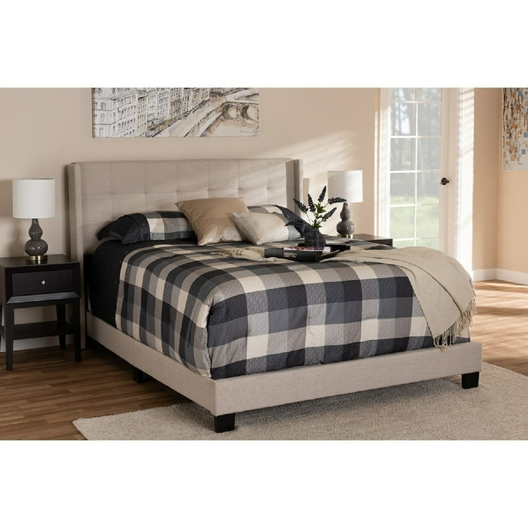 Baxton Studio Lisette Modern and Contemporary Grey Fabric Upholstered King Size Bed Baxton Studio Lisette Modern and Contemporary Grey Fabric Upholstered King Size Bed