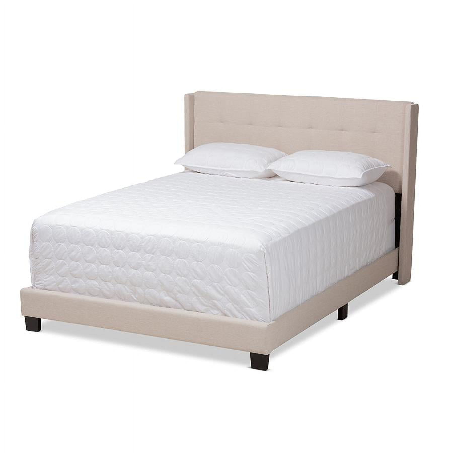 Baxton Studio Lisette Modern and Contemporary Beige Fabric Upholstered King Size Bed