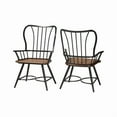 thumbnail image 1 of Baxton Studio Longford "Dark-Walnut" Wood and Black Metal Dining Arm Chair (Set of 2), 1 of 19