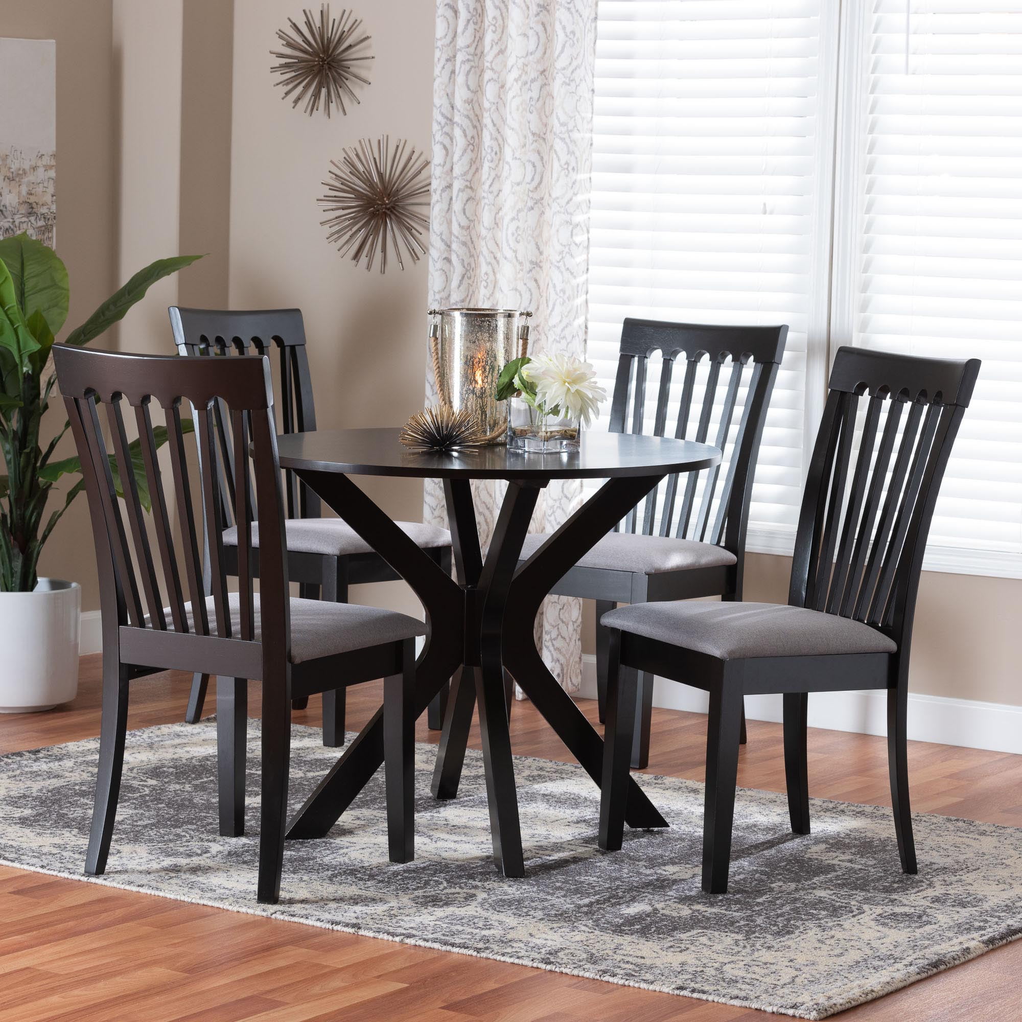 Baxton Studio Lore Modern Dining Set, 5-Piece, Grey