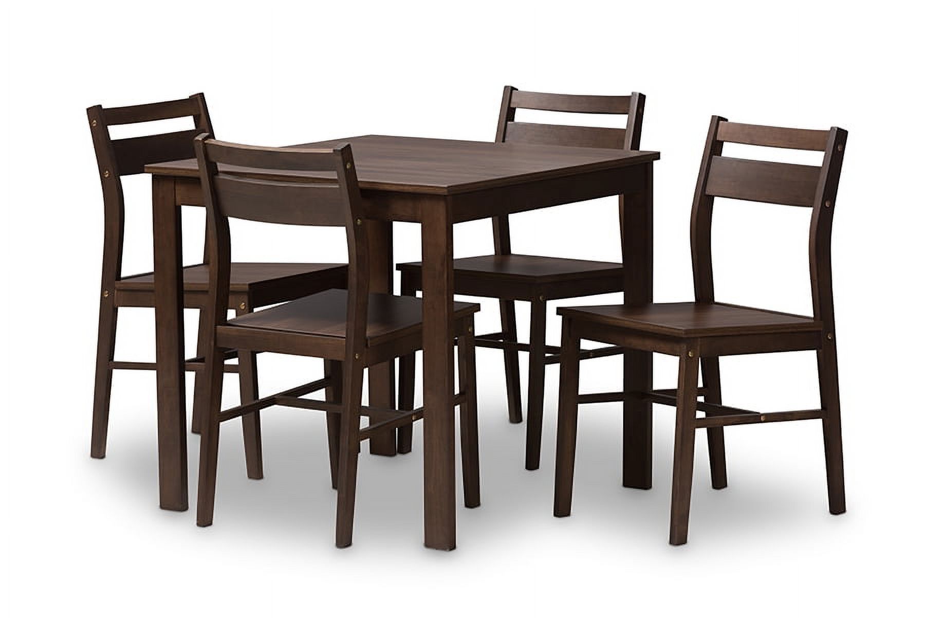 Baxton Studio Lovy Modern and Contemporary Walnut-Finished 5-Piece Dining Set - image 1 of 6