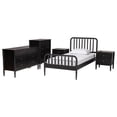 thumbnail image 1 of Baxton Studio Lucera Mid-Century Black Full Size 5-Piece Bobbin Bedroom Set, 1 of 6