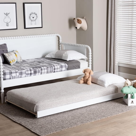 Baxton Studio Lucera Mid-Century Trundle, Twin, White