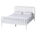thumbnail image 1 of Baxton Studio Lucera Mid-Century White Queen Size Bobbin Bed, 1 of 6
