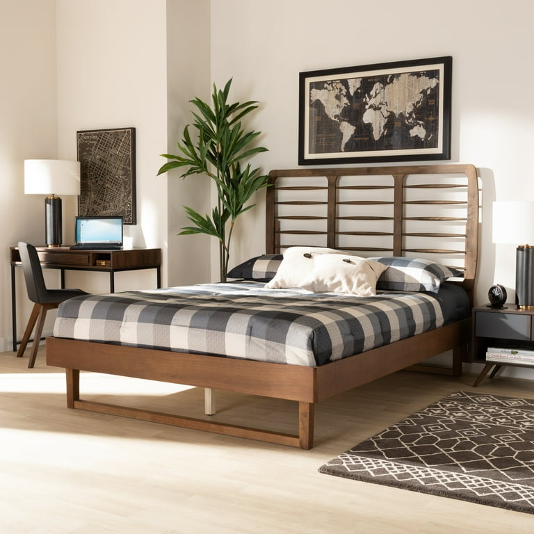 Baxton Studio Lucie Modern and Contemporary Walnut Brown Finished Wood King Size Platform Bed Baxton Studio Lucie Modern and Contemporary Walnut Brown Finished Wood King Size Platform Bed