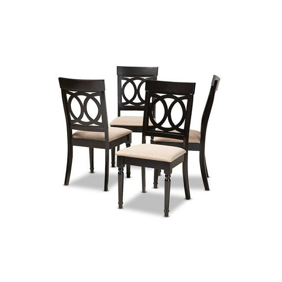 Baxton Studio Lucie Sand Espresso Brown Finished Wood Dining Chair