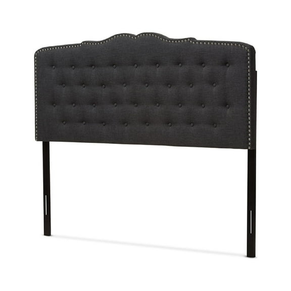 Baxton Studio Lucy Modern and Contemporary Dark Grey Fabric King Size Headboard,Wholesale Interiors