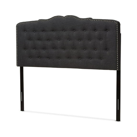 Baxton Studio Lucy Modern and Contemporary Dark Grey Fabric Queen Size Headboard,Wholesale Interiors