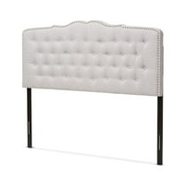 Baxton Studio Lucy Modern and Contemporary Greyish Beige Fabric Queen Size Headboard,Wholesale Interiors